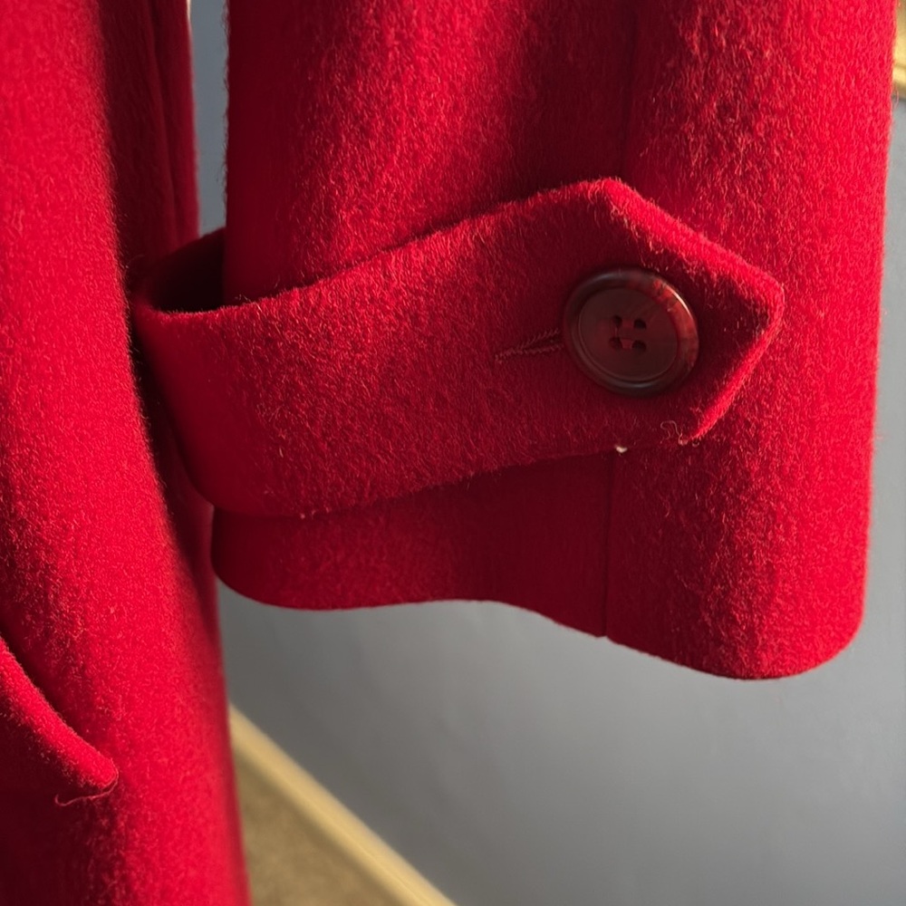 Women’s Dark Red Dress Coat - Picture 5 of 8